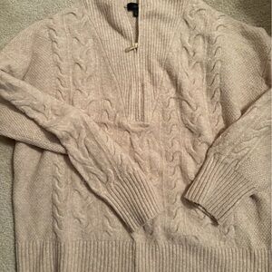 J. Crew Tan Knit Quarter Zip